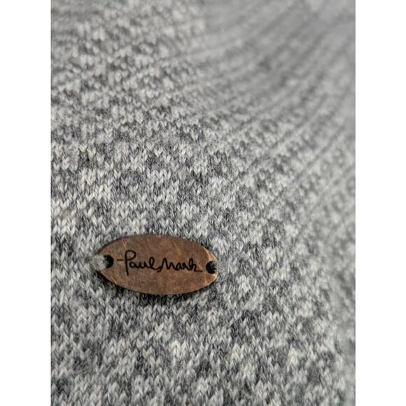 Paul Mark Sweater Mens M Gray Long Sleeve Colorblock Mock Neck Lounge Pullover - Picture 6 of 9